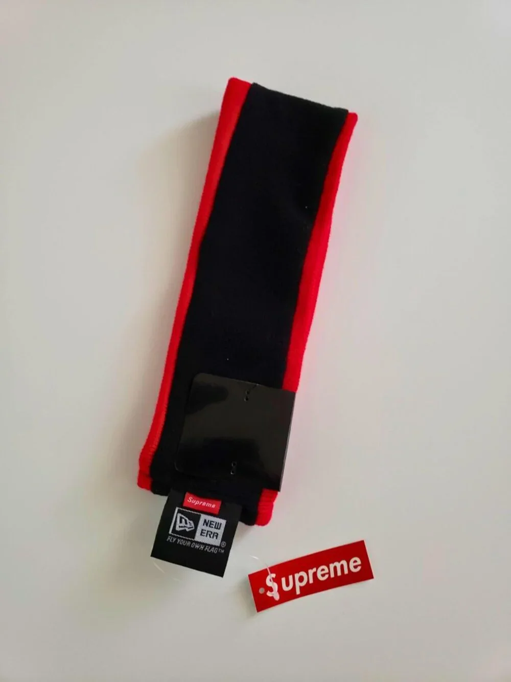 NWT Supreme x New Era New York Classic Logo Headband Fleece Lined Red OS